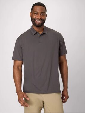 Gerry Weber Men's Short-Sleeve Polo - Charcoal Gray